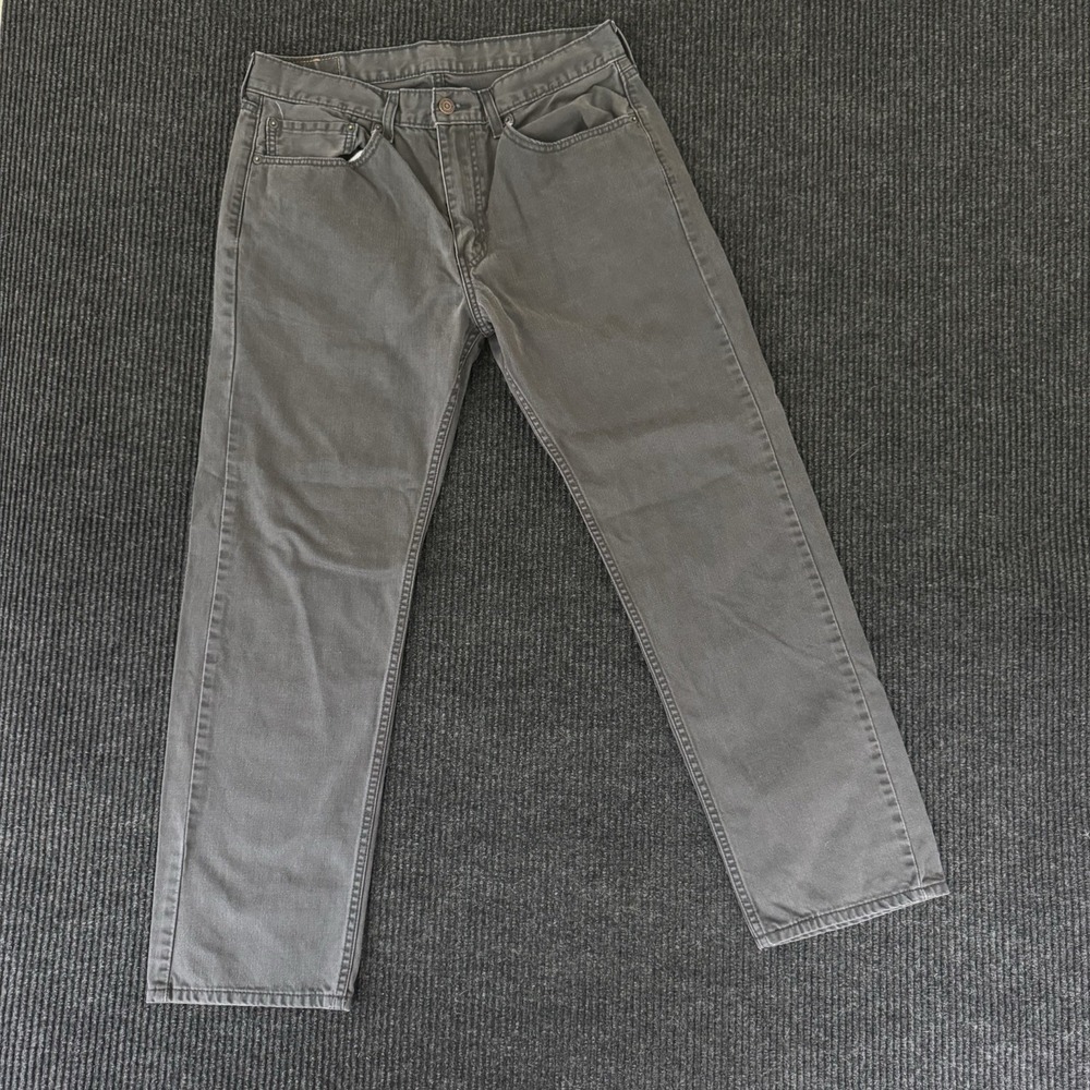 Levis 505 Jeans Mens 34x30 Charcoal Regular Straight Denim Pants Classic